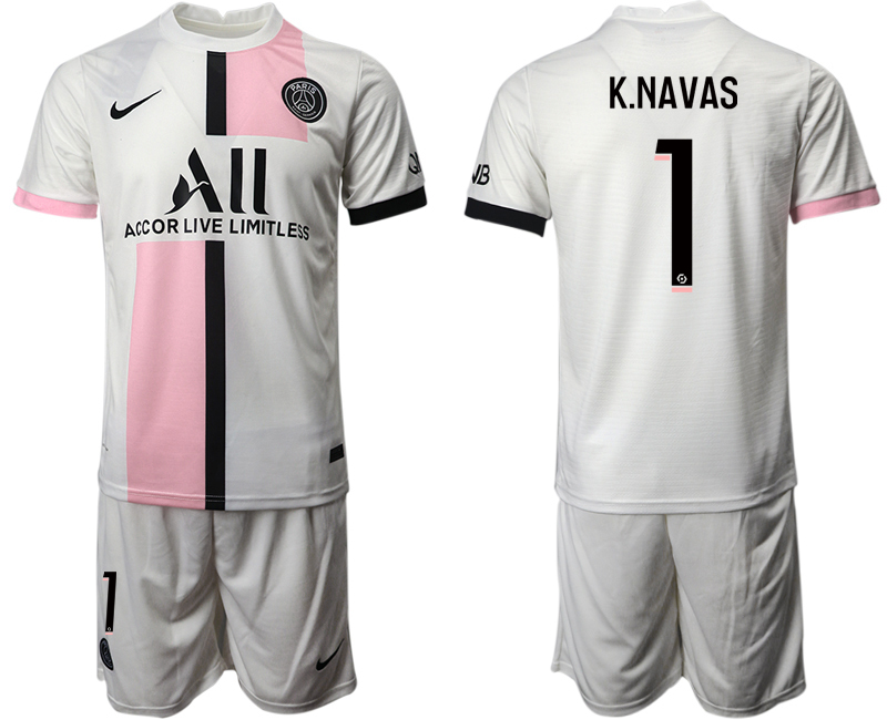 Men 2021-2022 Club Paris St German away white #1 Soccer Jersey
